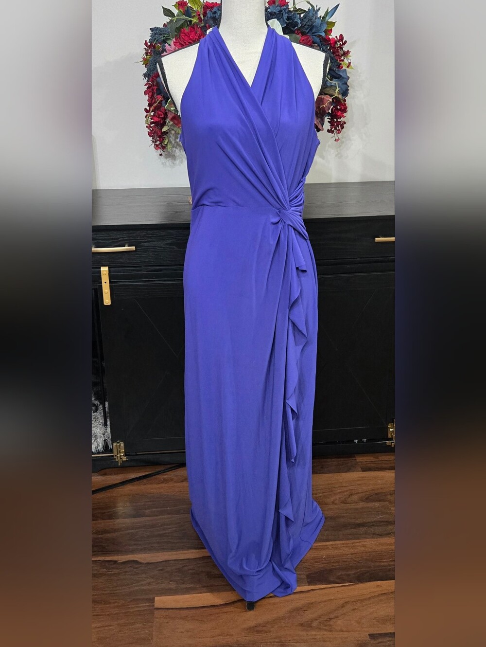 Elegant Knot-Detail Purple Women's Dress, Sz 10